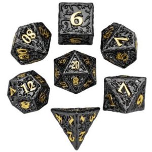 Dobbelstenen metaal zwart goud