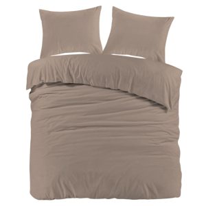 Dreamhouse Mendez Dekbedovertrek Flanel Taupe – 200×200/220 cm