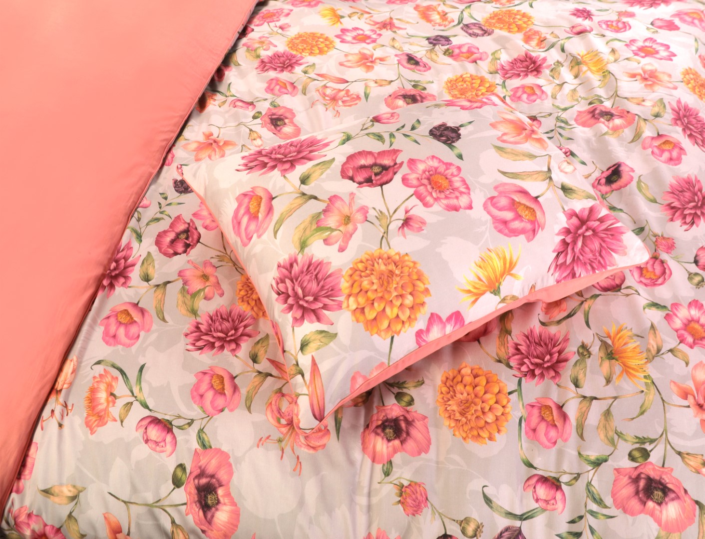 Papillon Lauren Dekbedovertrek Eenpersoons – 140×200/220 cm – Grijs - Afbeelding 5