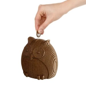 Eco Wood Art 3D Houten Bouwset Spaarpot Uil