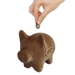 Eco Wood Art 3D Houten Bouwset Spaarpot Varkentje