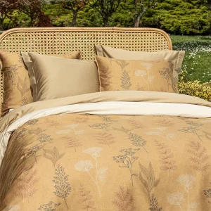 Dekbedovertrek katoen satijn – Erbe Brons/ Camel