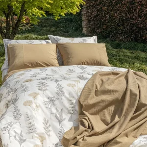 Dekbedovertrek katoen satijn – Erbe Ecru