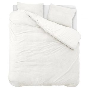 Droomtextiel Teddy Dekbedovertrek Wit – 200×200/220 cm
