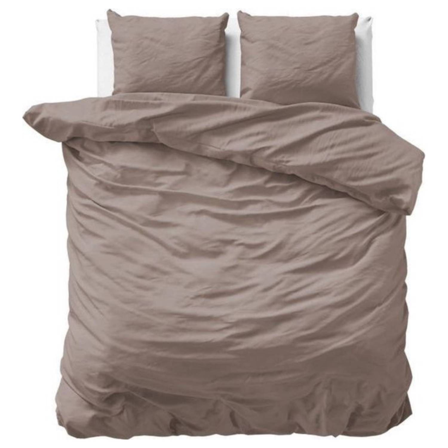 Primaviera Uni Satijn Dekbedovertrek – 200×200/220cm – Taupe