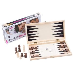 Houten chess en backgammon