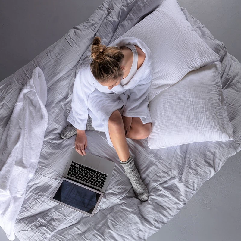 Crinkle katoenen dekbedovertrek – White - Afbeelding 6