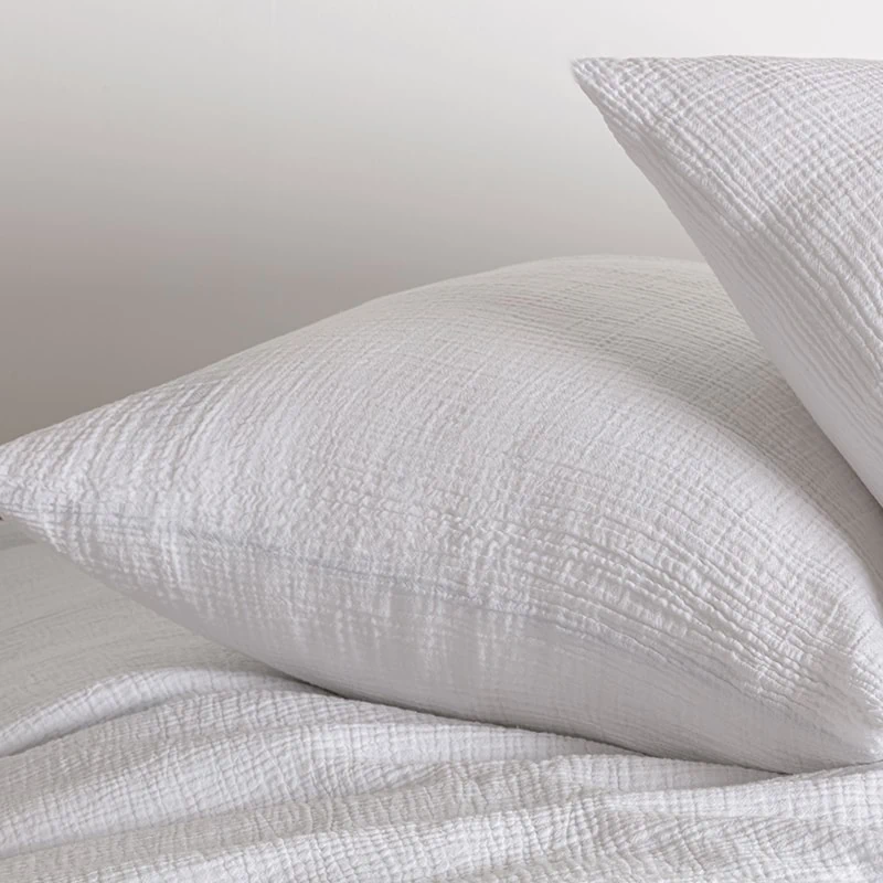 Crinkle katoenen dekbedovertrek – White - Afbeelding 3