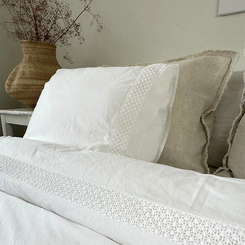 Dekbedovertrek Gewassen Katoen – Maryland White - Afbeelding 2