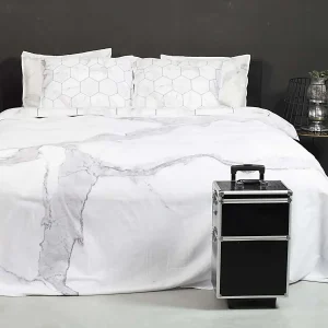 Katoen satijnen dekbedovertrek – Marmer Carrara