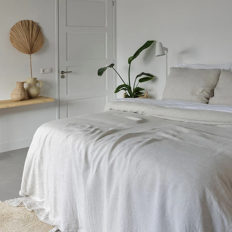 Linnen dekbedovertrek T&C – Zand - Afbeelding 2