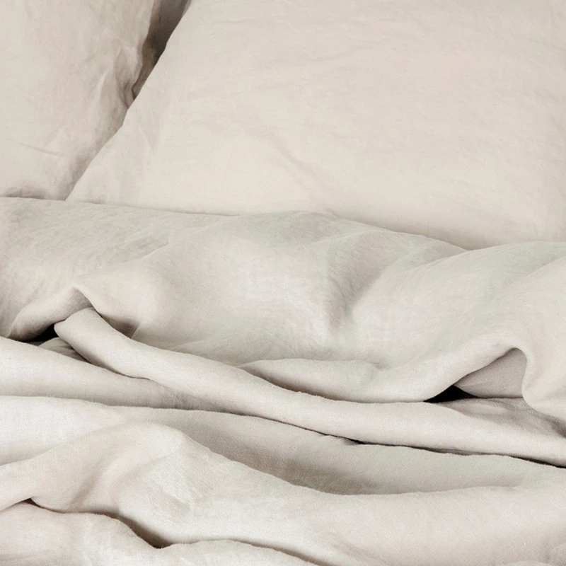 Linnen dekbedovertrek T&C – Zand - Afbeelding 3