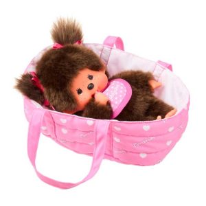 Monchhichi in draagmandje
