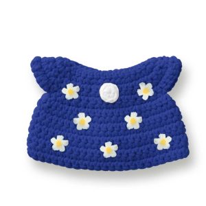 Outfit voor gehaakte Nijntje Just Dutch blue flower dress handmade