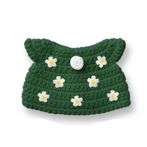 Outfit voor gehaakte Nijntje Just Dutch green flower dress handmade