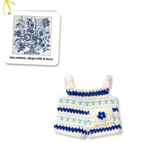 Outfit voor gehaakte Nijntje Just Dutch new Delft Blue overall