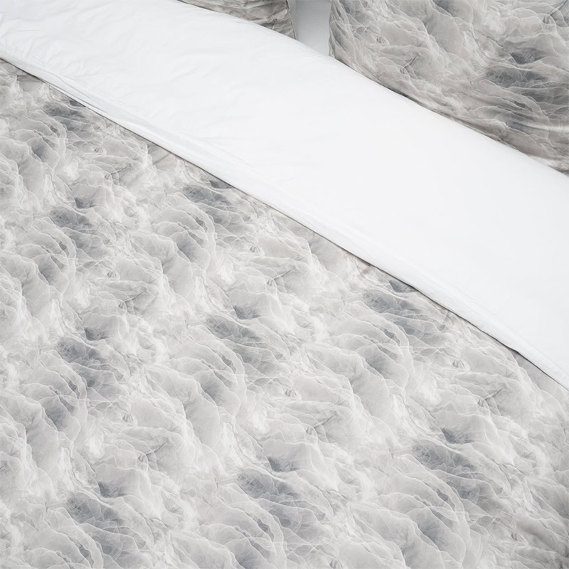 Dekbedovertrek katoen satijn – Marmer Zilver - Afbeelding 8