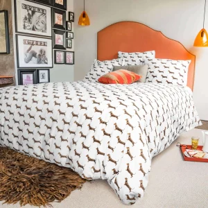 Flanellen dekbedovertrek Teckel