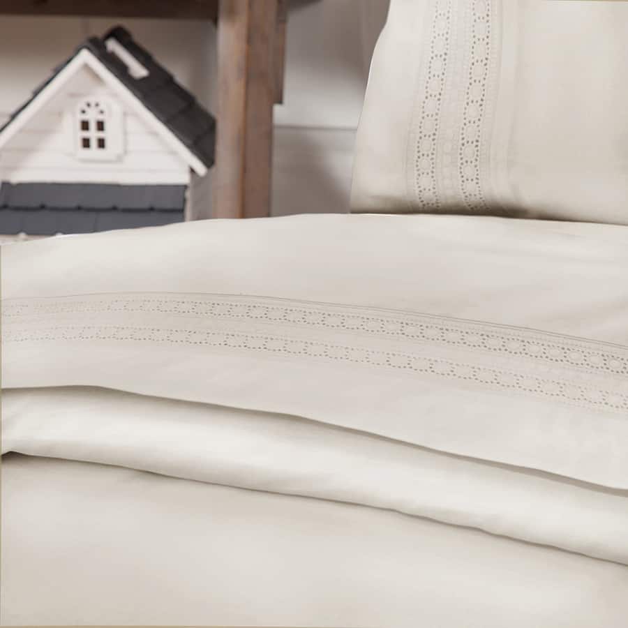 Dekbedovertrek percal katoen – Camilla Offwhite - Afbeelding 2
