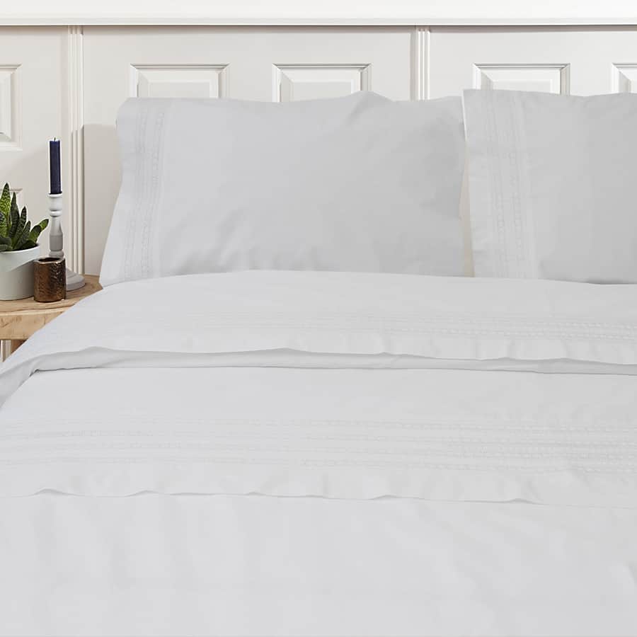 Dekbedovertrek percal katoen – Camilla Wit - Afbeelding 3